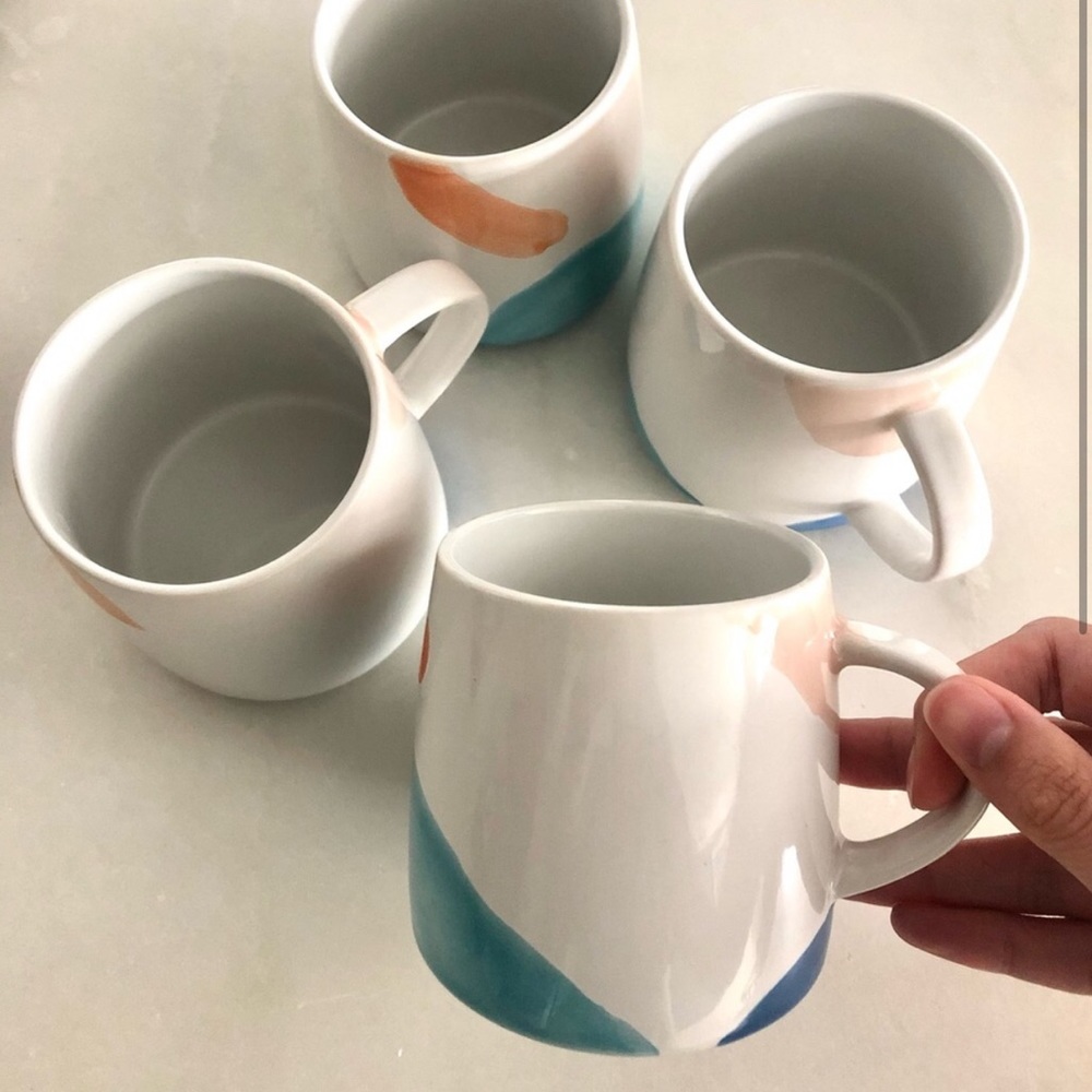 Crate and Barrel mugs. Set of 4.